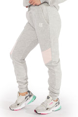 grey and pink joggers