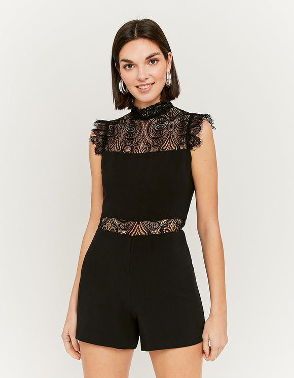 black lace playsuit