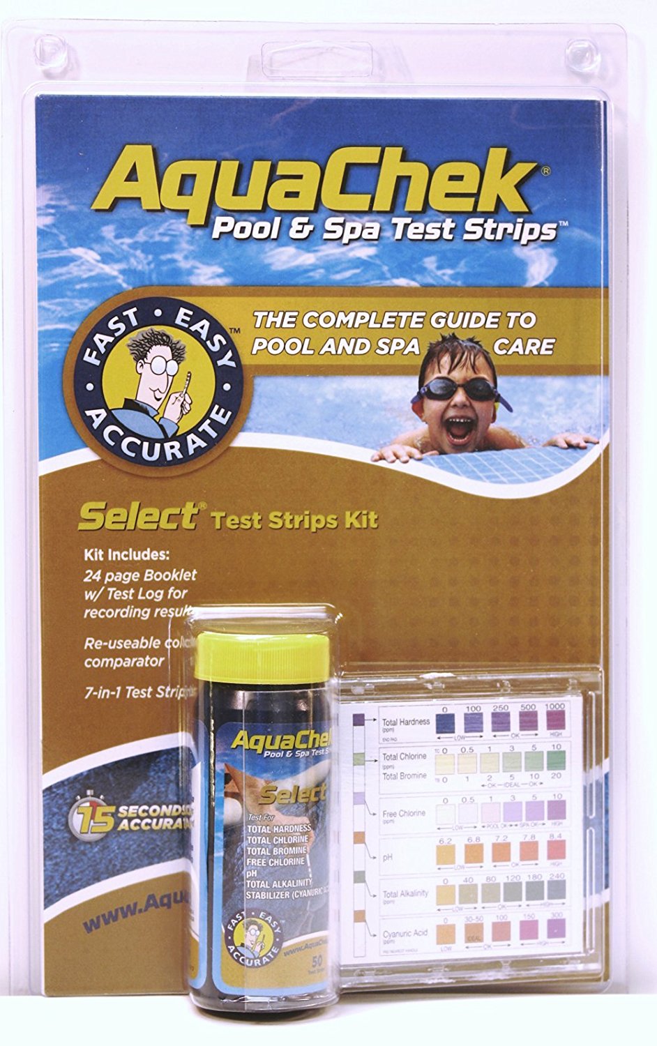 AquaChek Select Test Strips Includes Color Chart & Comparator