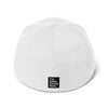 Flexfit Structured Twill Hat (White), "Mahalo." | "The Adam Carolla Show" Black & White Logo On Back