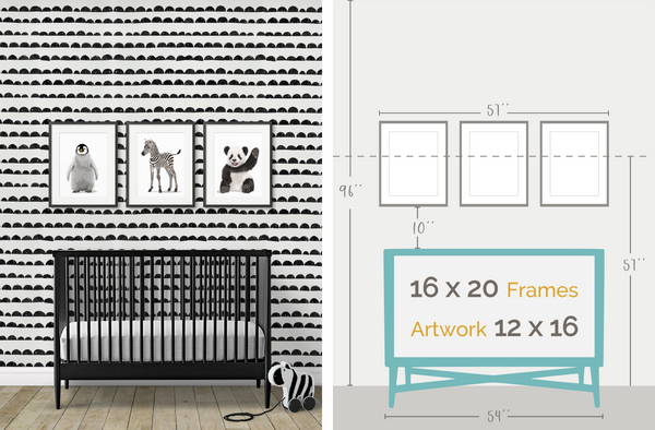 Viv and Tim Home - One thing I wish we did different for the nursery would  be larger art frames above the crib! ⁣ ⁣ I already had two white 16x20  frames