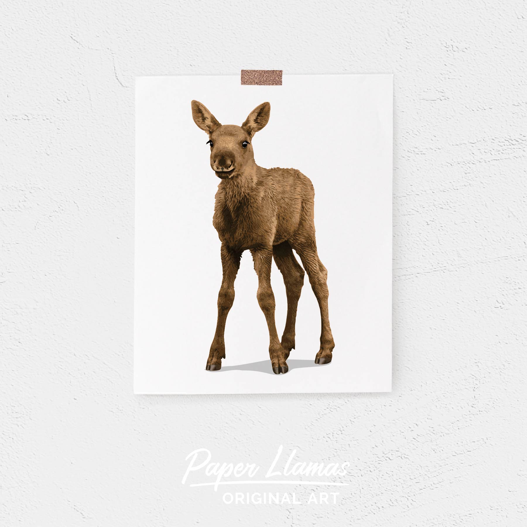 Baby Moose Printable Paper Llamas