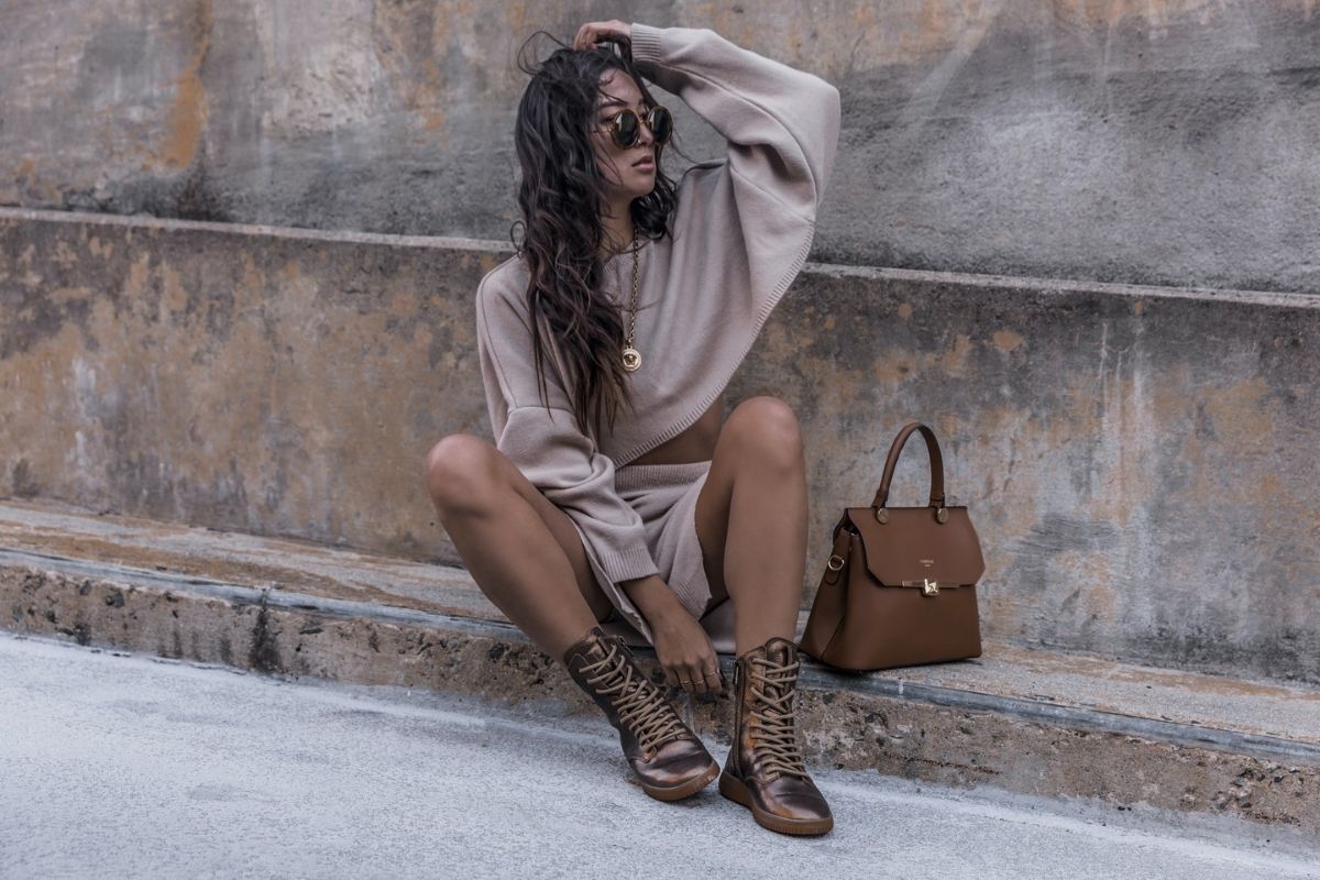 sweater dress with boots