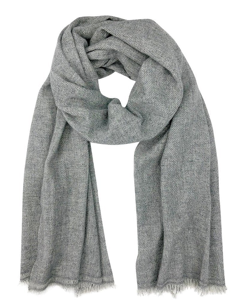 Gray Handloom Cashmere Scarf