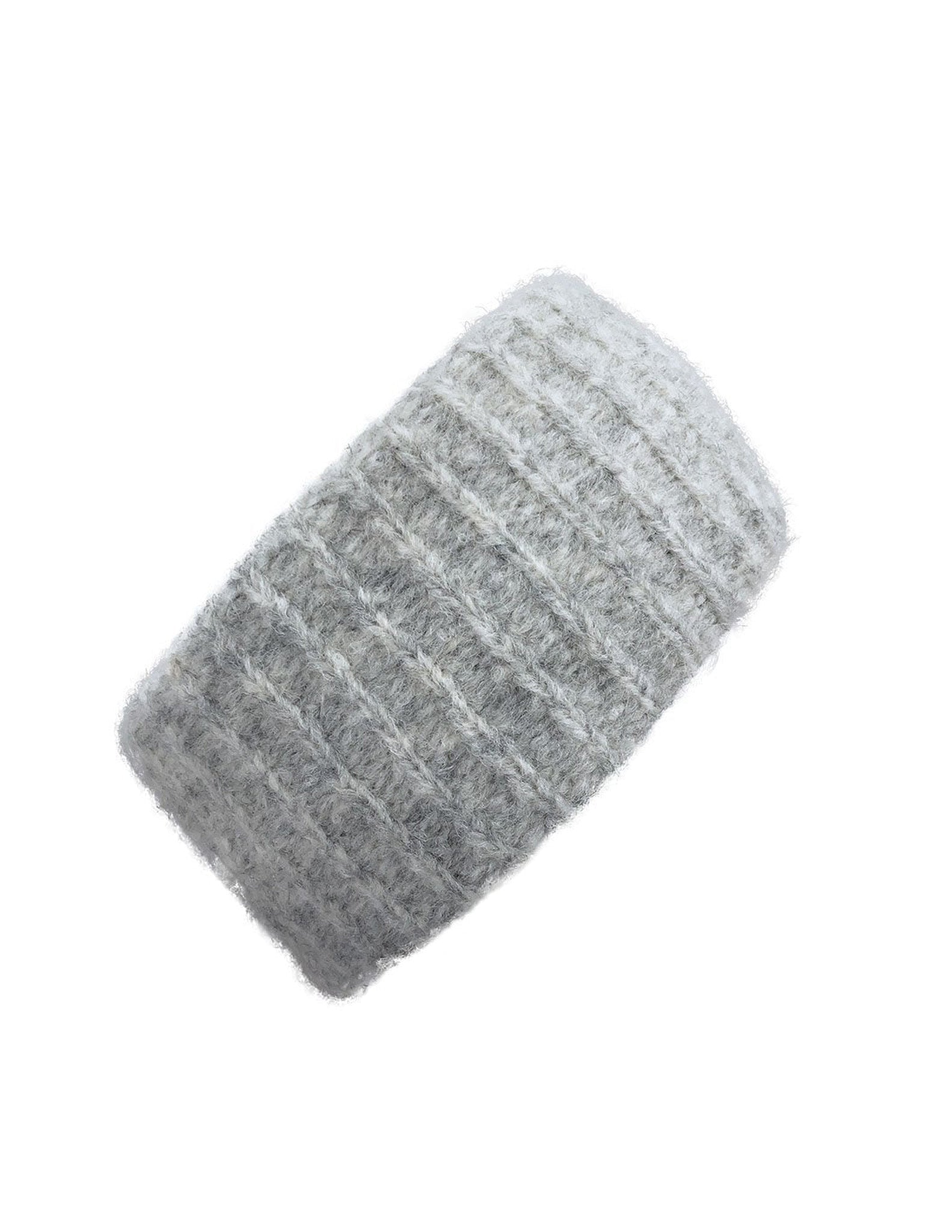 Gray Ribbed Alpaca Ear Warmer