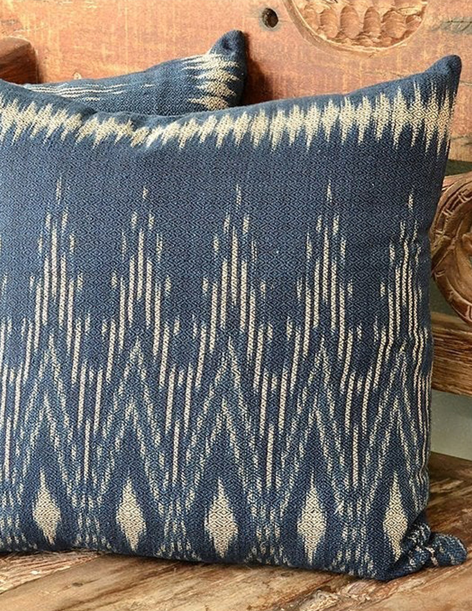 Indigo Ikat Pillow Cover