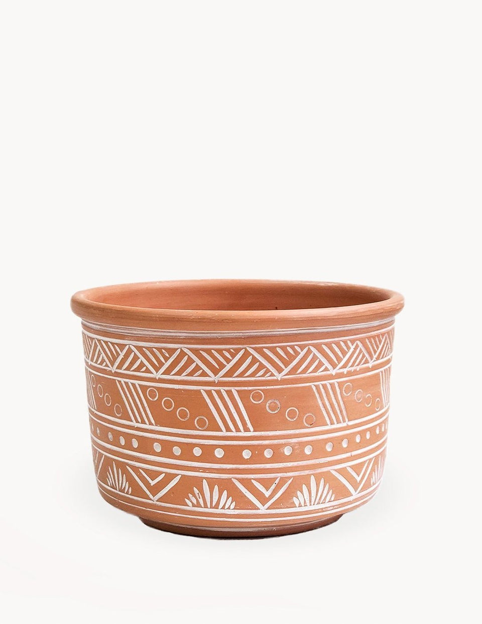 Large Hand Etched Terracotta Pot –