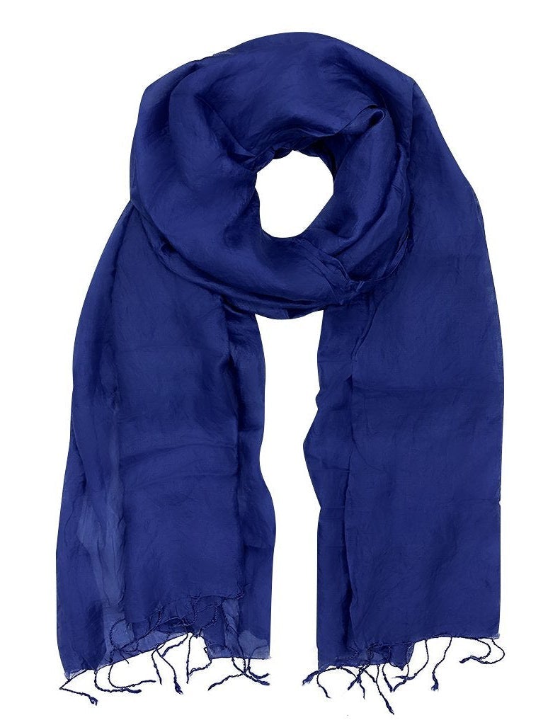 Sapphire Khmer Silk Scarf