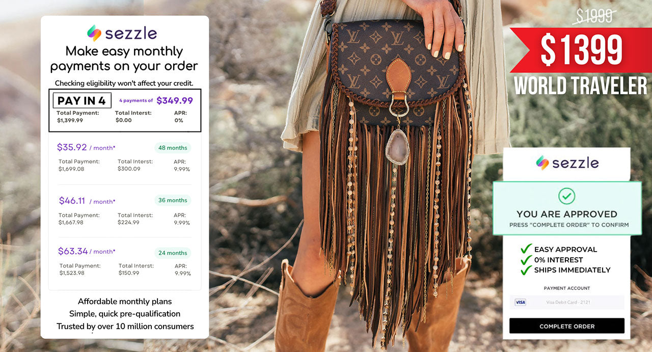 Sezzle 0% Financing for Designer Bag Purchases – Vintage Boho Bags