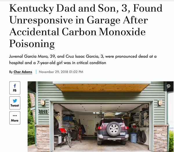 carbon monoxide in garage