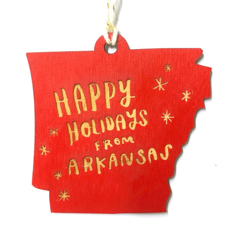 SnowMade - Happy Holidays from Arkansas Ornament Large