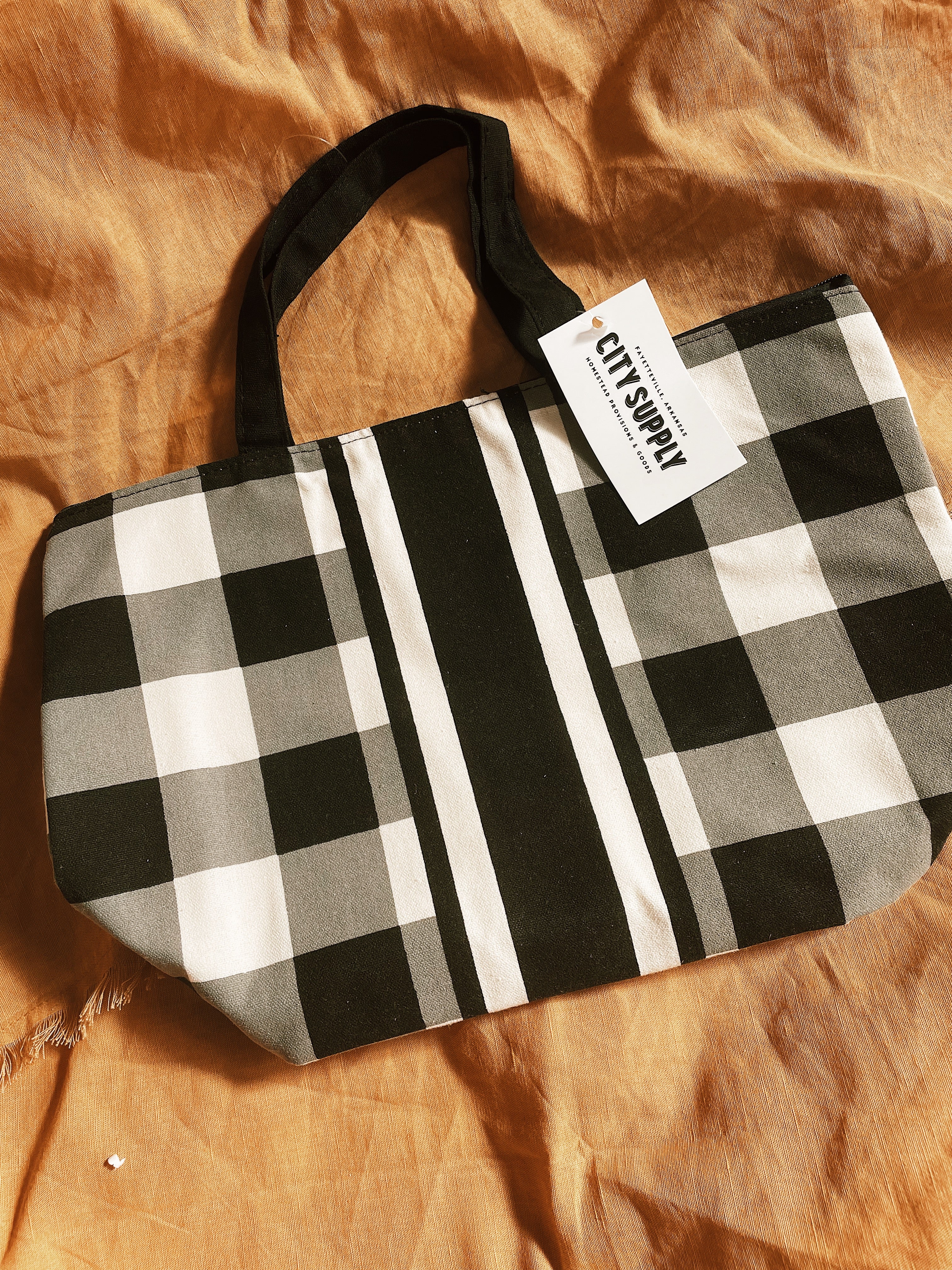 Buffalo Check Thermal Lunch Tote - Black