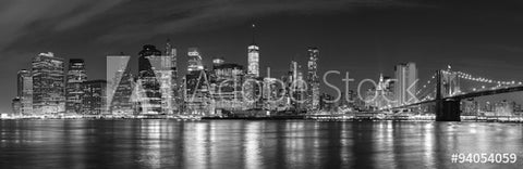 Black And White New York City At Night