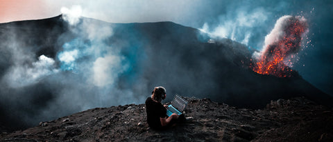 Hannes Bieger on a volcano