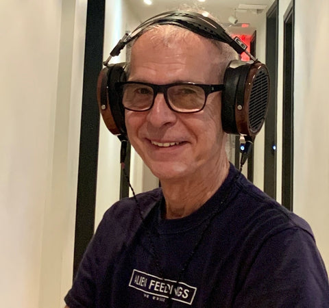 Music Legend Tony Visconti poses with his LCD-2 headphones