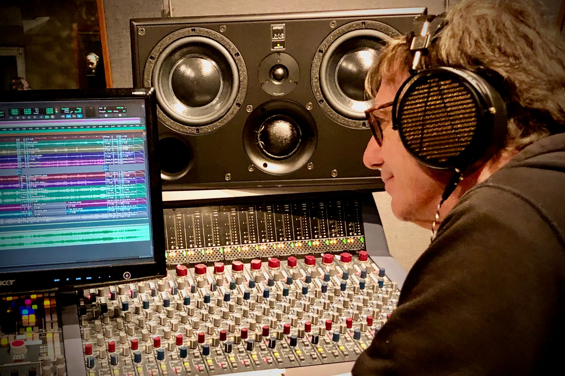 John Zorn at EastSide Sound with his Audeze LCD-4z headphones