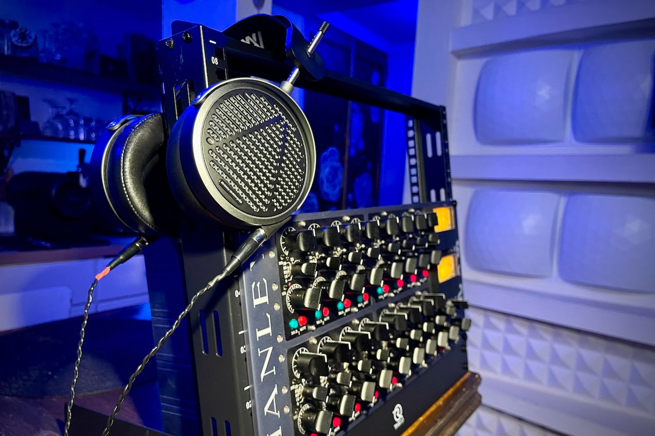 Audeze MM-500 headphones on mixing gear