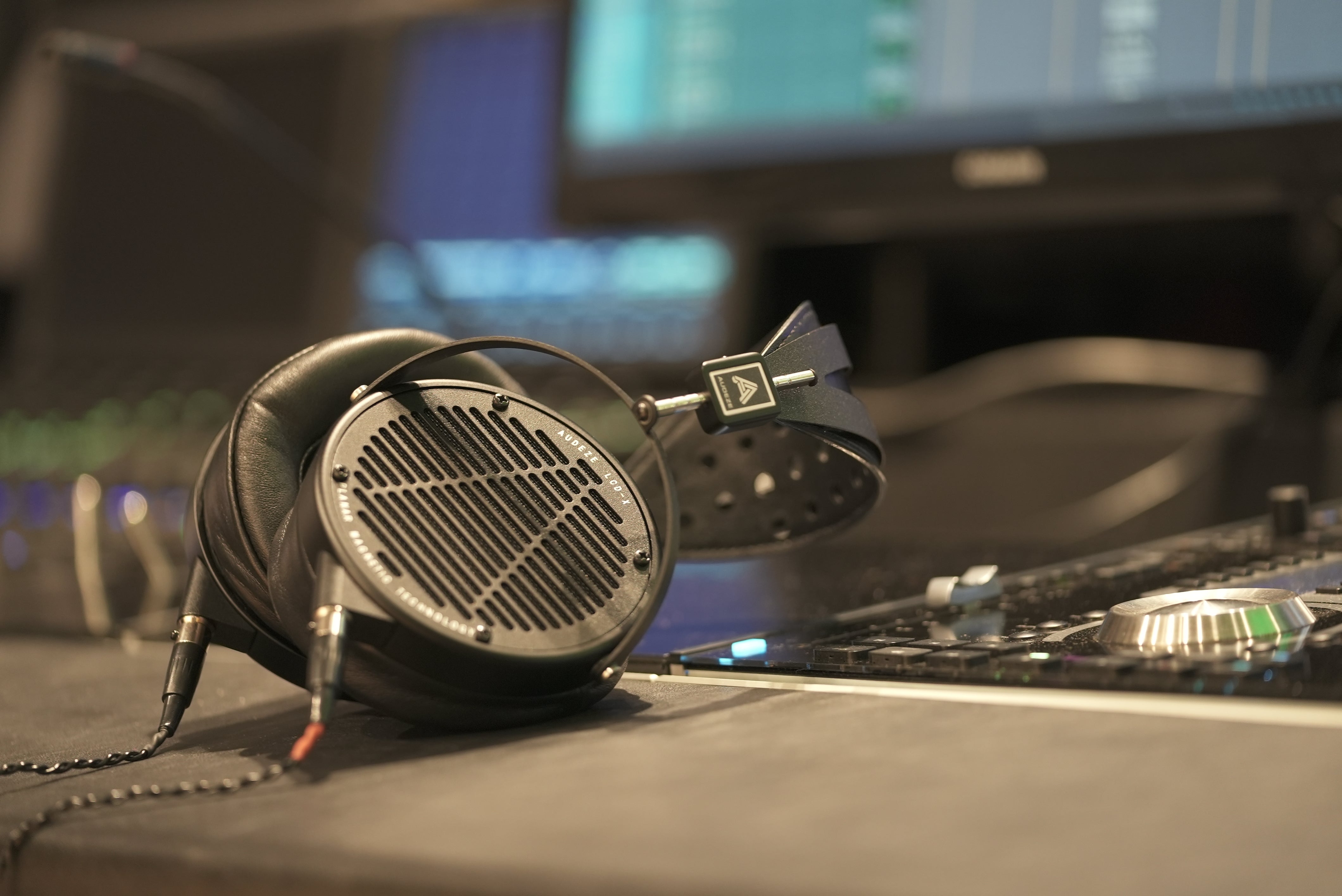Audeze LCD-X Headphones laying on mixing table