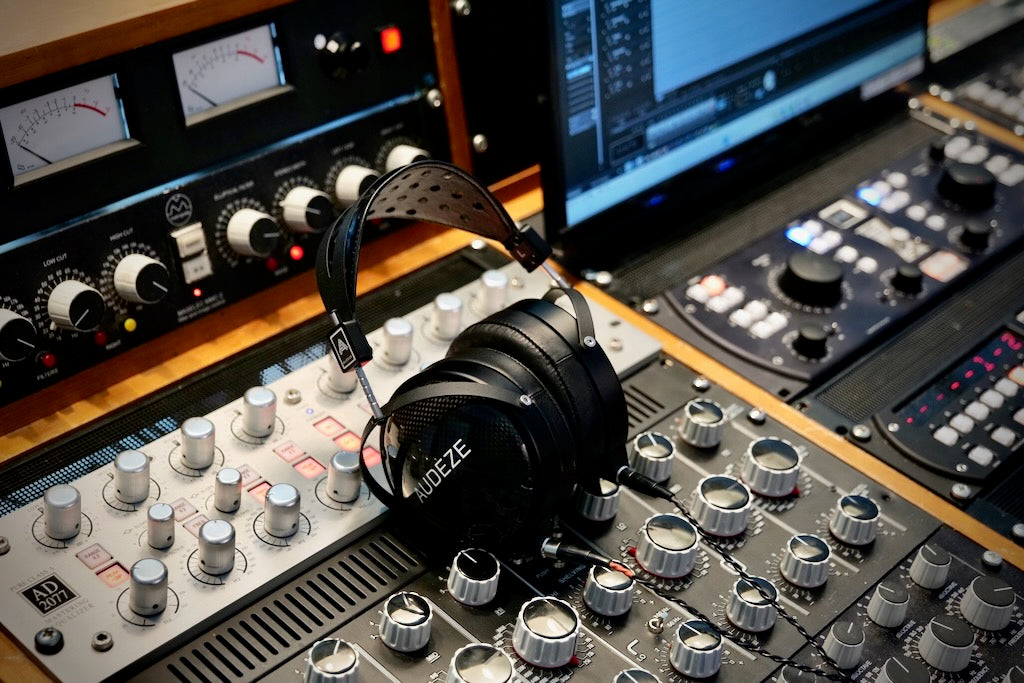 Audeze LCD-XC headphones on mixing table