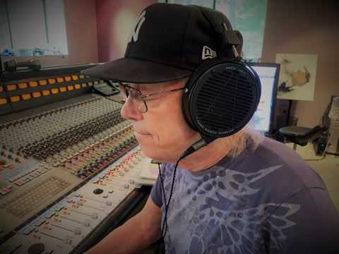 Ron Saint Germain at his mixboard with his LCD-X headphones