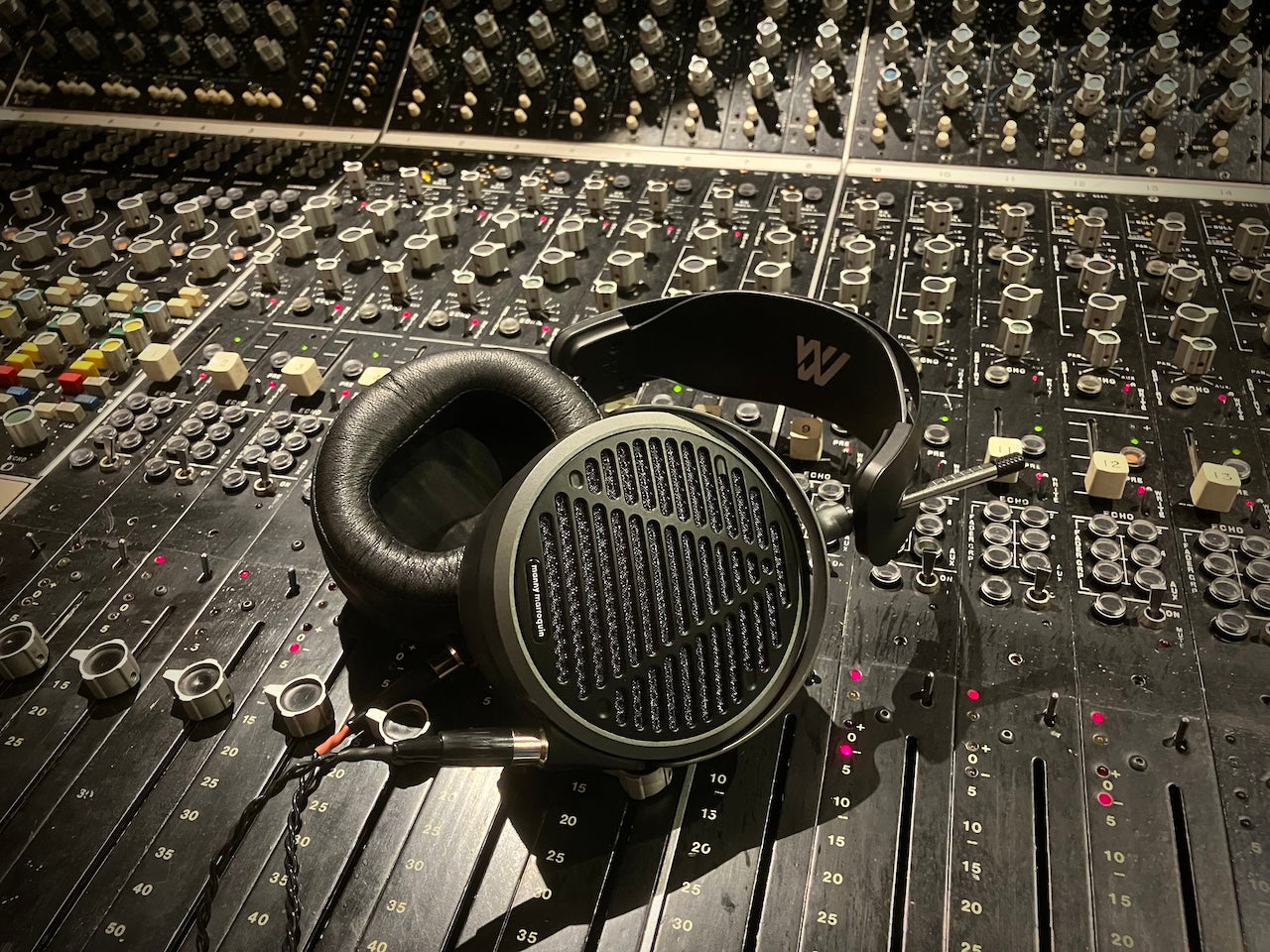 Audeze Mm-500 headphones on mixing table