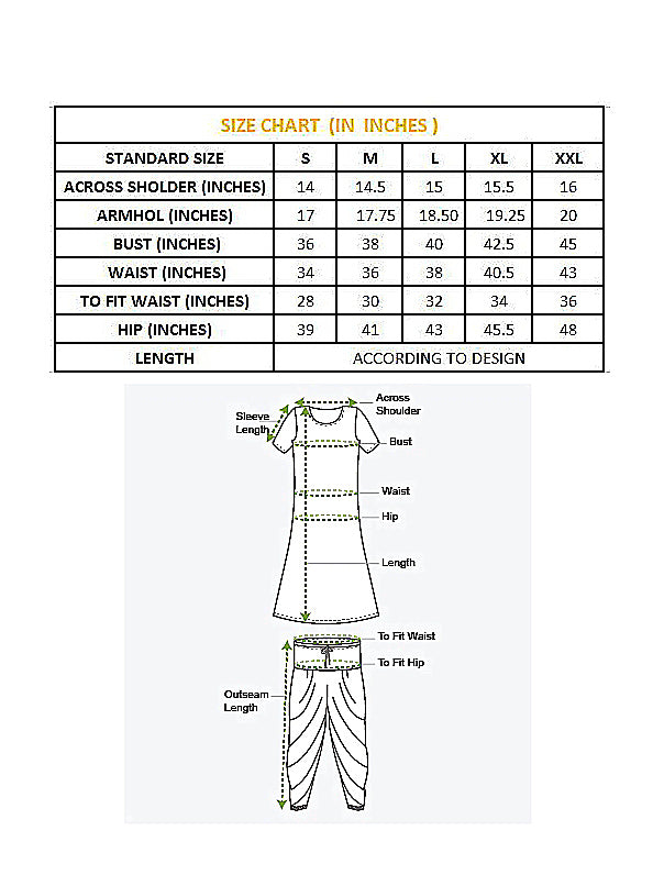 Dhoti Size Chart