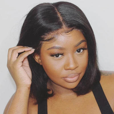 human hair lace front bob