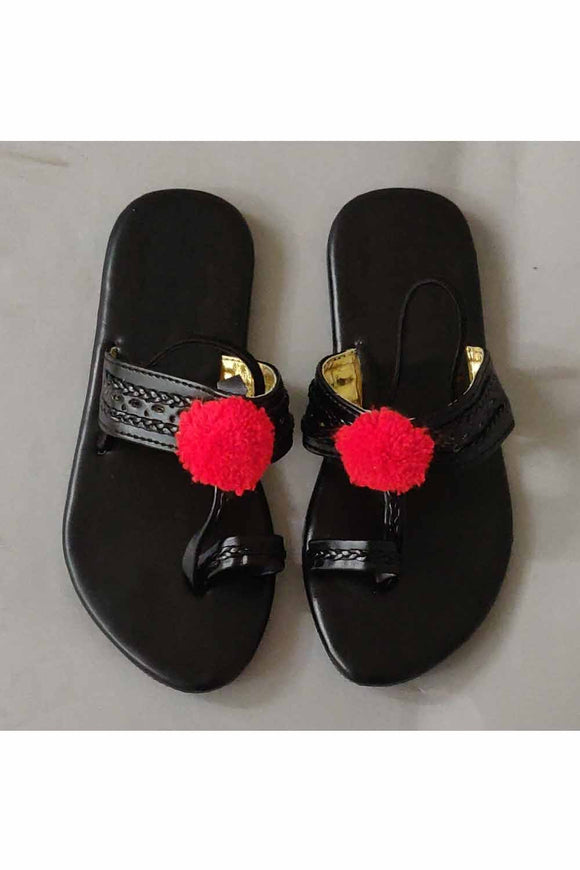 red designer flip flops