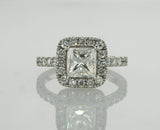True Love Jewelry 2 Carat TCW, Princes cut halo engagement ring