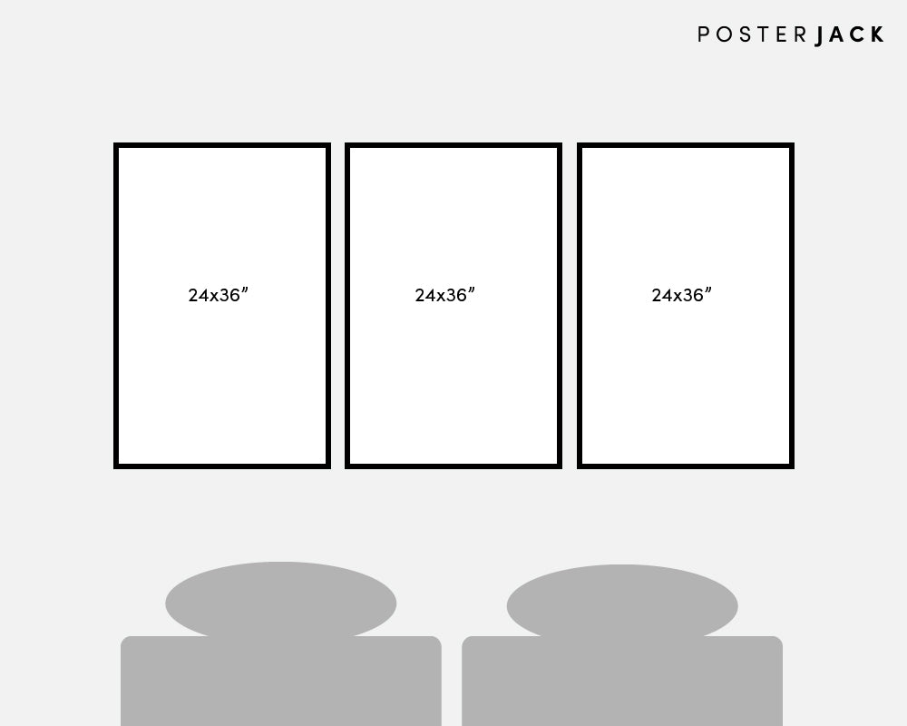 Gallery Wall Template for Three 24x36 Pictures