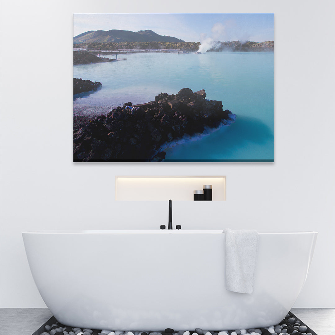 Beach Photo Canvas Print in the Bathroom