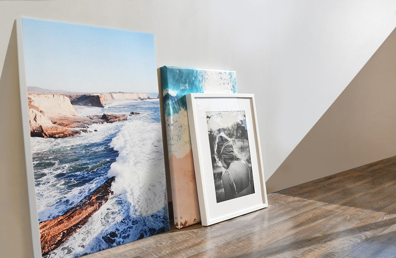 Decorating With Canvas Photo Prints Displayed on The Floor