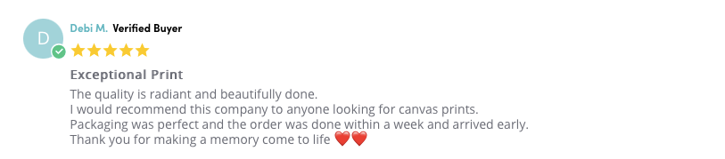 Screenshot of Posterjack Customer Review of Canvas Prints
