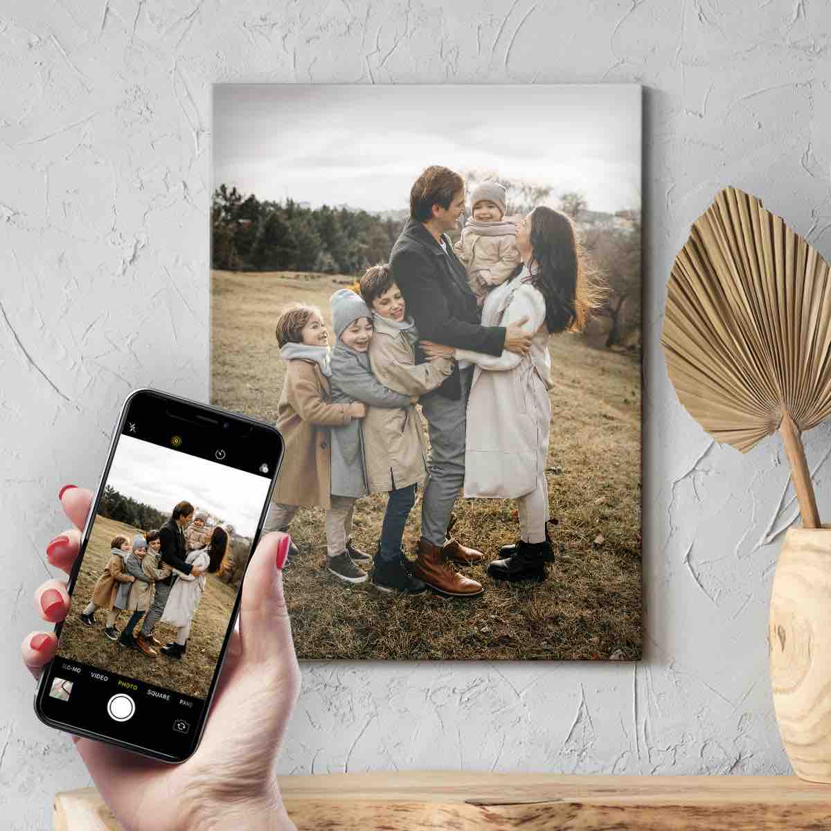 Smartphone Photo Shown on iPhone Screen & Large Canvas Print