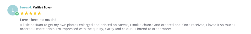 Screenshot of Posterjack Canada Canvas Print Review by Customer