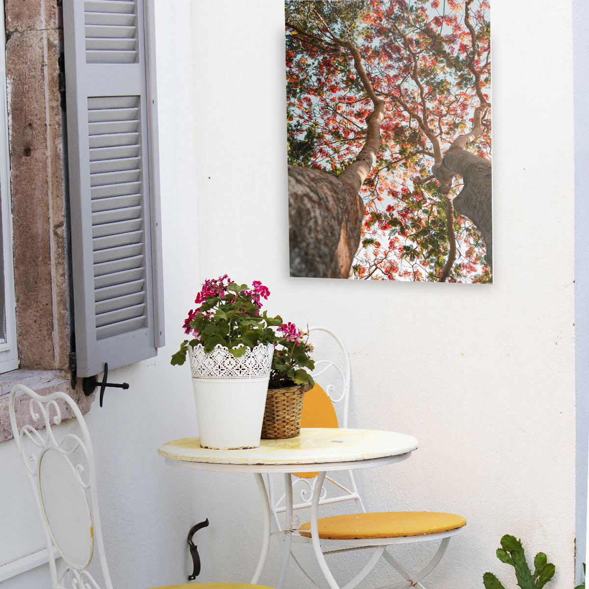 Outdoor Patio Decor Featuring a Photoboard by Posterjack Canada