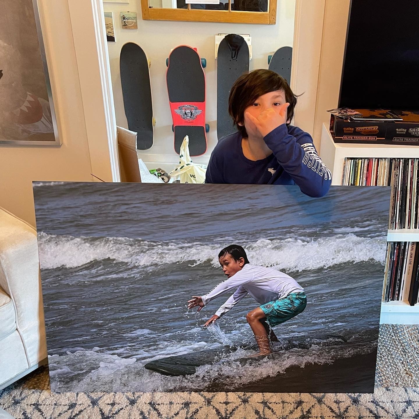 Posterjack Customer Photo Featuring Metal Photo Print of a Person Surfing