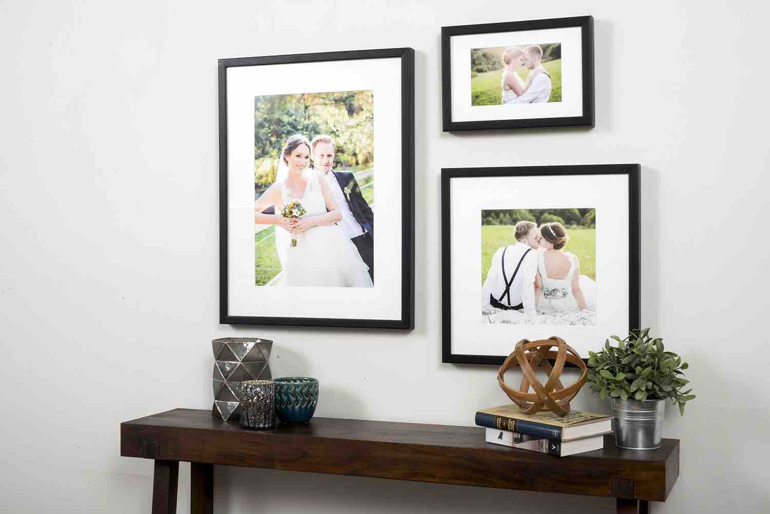 Gallery Wall of Wedding Photos Printed by Posterjack