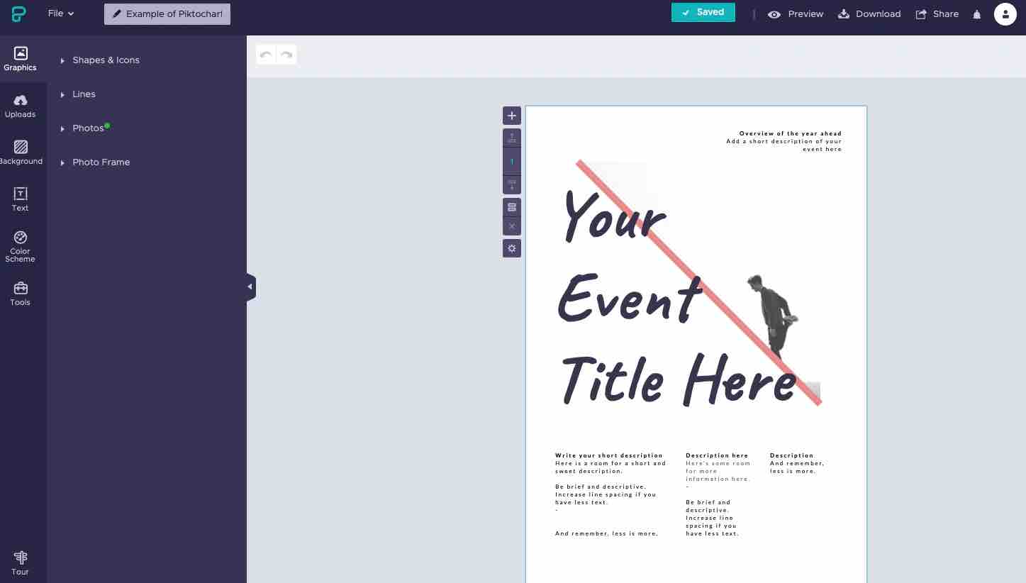 Screenshot of Piktochart Free Online Poster Making Tool