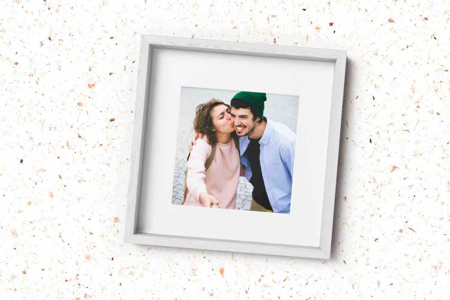 Couples Selfie in Posterjack Loft Framed Print