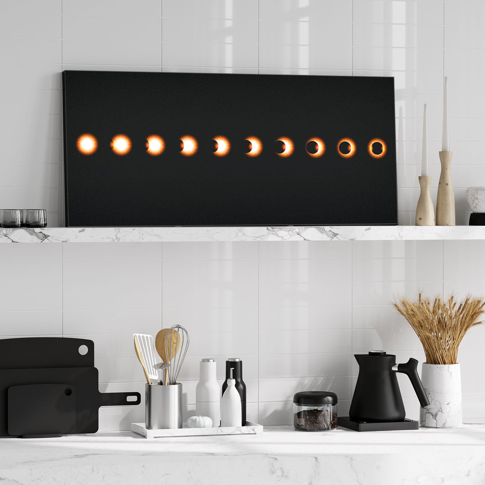 Canvas Print of Solar Eclipse Photo Displayed on the Wall