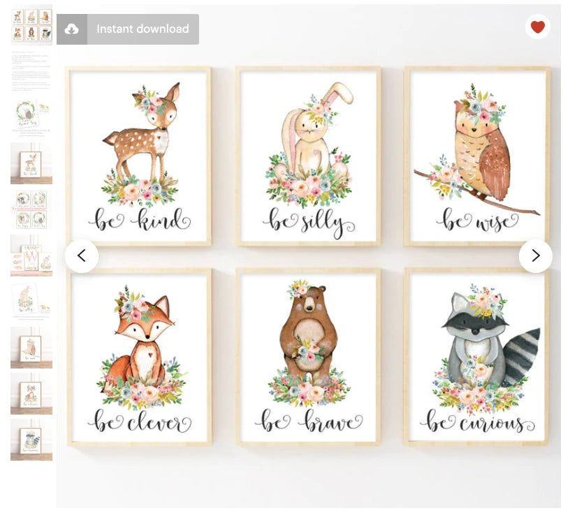 Woodland Creatures Digital Downloads - Favourites of Etsy