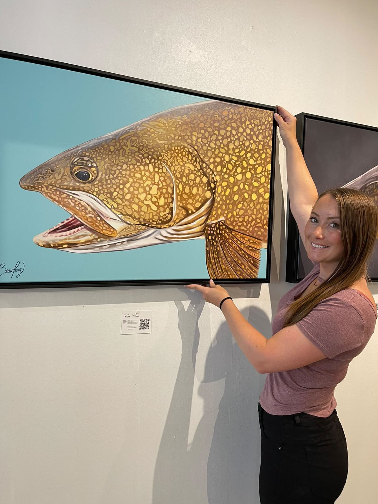 Canadian artist, Becca Perry, displaying Canvas Print in Art Gallery Exhibition