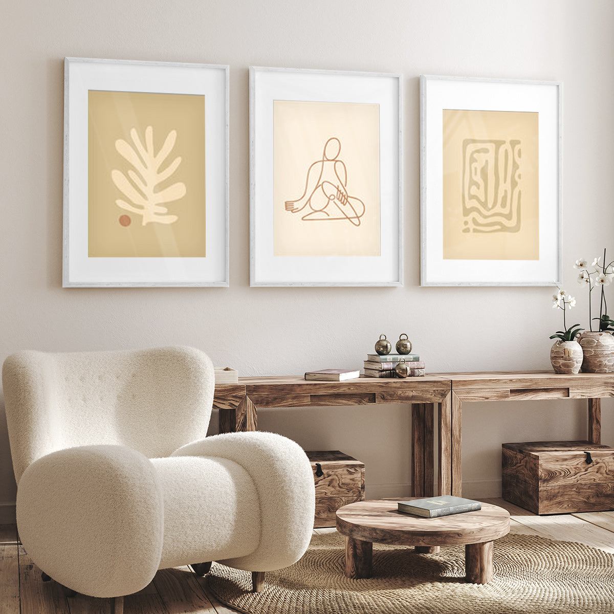 Boho Artwork Displayed in Living Room