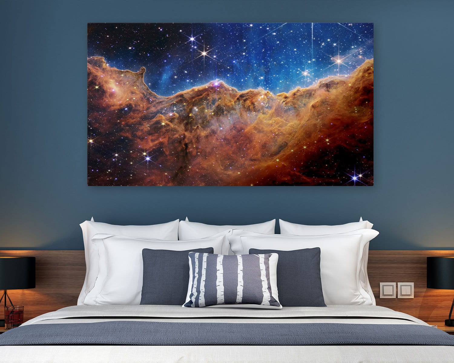 NASA James Webb Image Printed and Displayed in Master Bedroom of Home