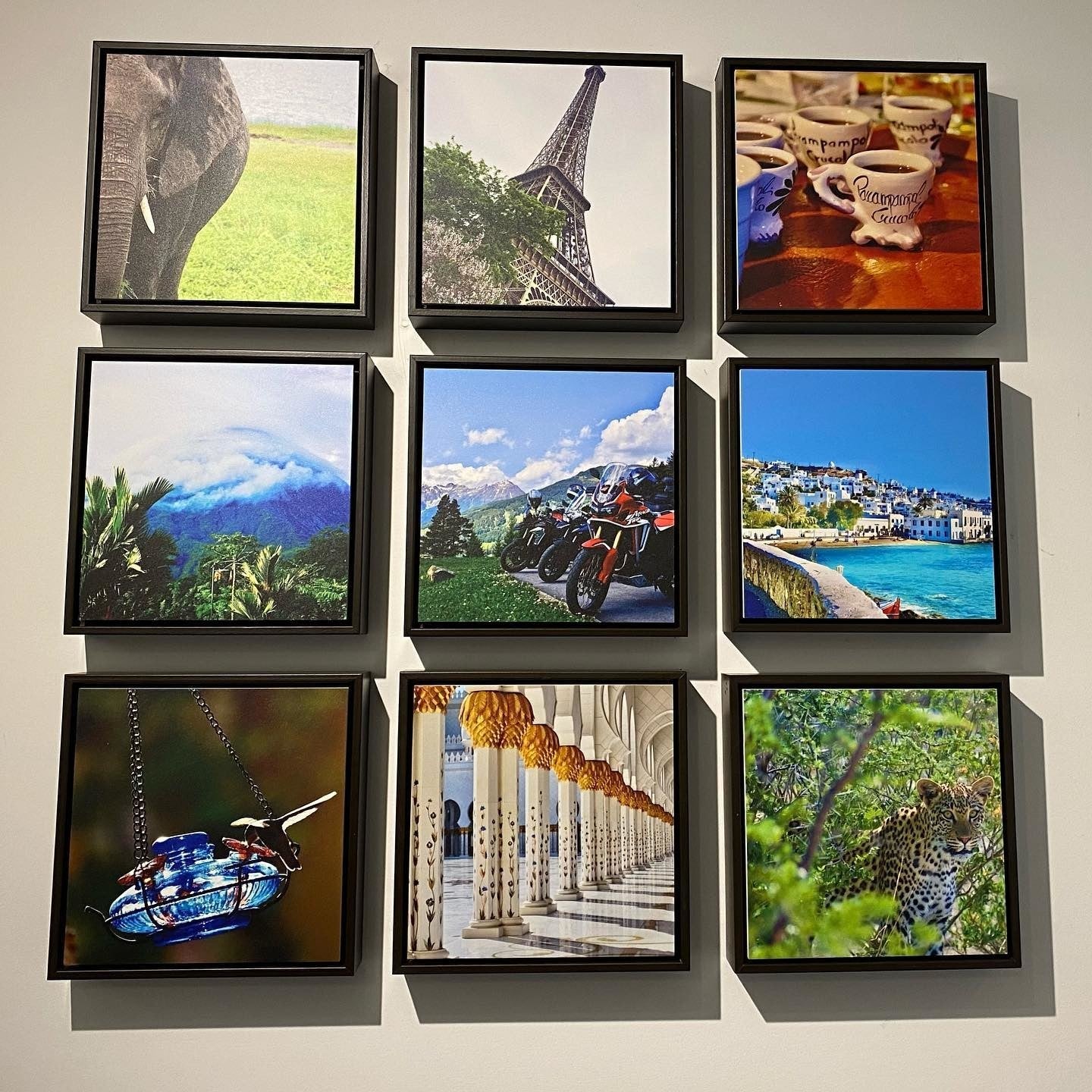 Gallery Wall of Travel Photos Printed by Posterjack - Shadow Box Floater Frames