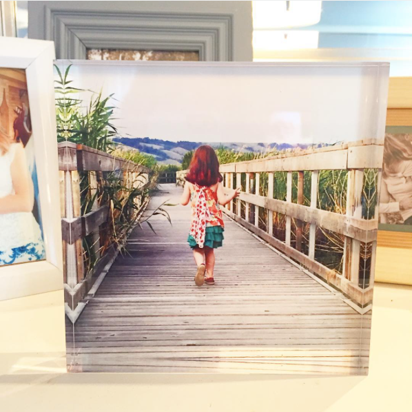 Decorating for winter with summer photos and a Posterjack Acrylic Block