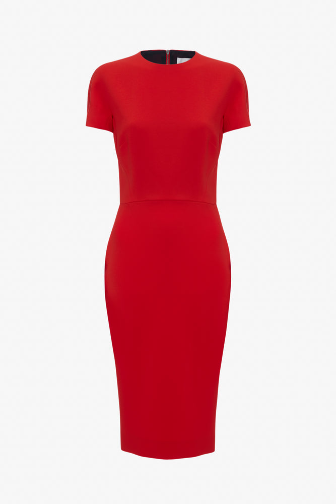 Victoria Beckham Fitted T-shirt Dress In Bright Red 16