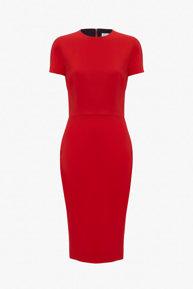 Victoria Beckham Fitted T-shirt Dress In Bright Red 16 product