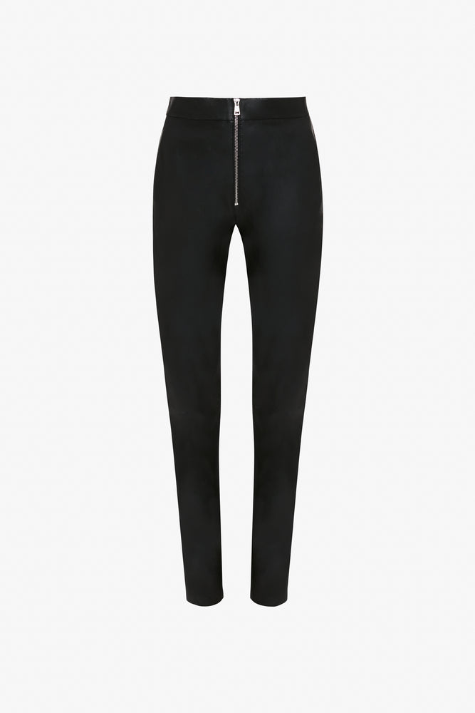 Victoria Beckham Slim Leather Trouser in Black 14